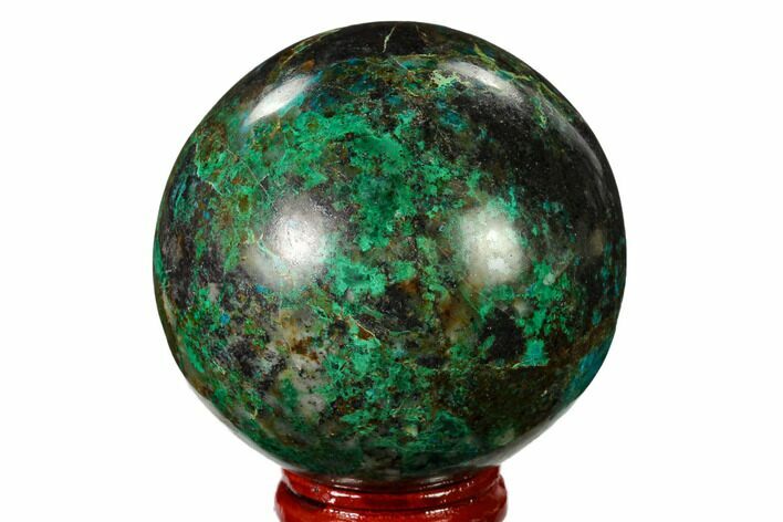 Polished Malachite & Chrysocolla Sphere - Peru #156464